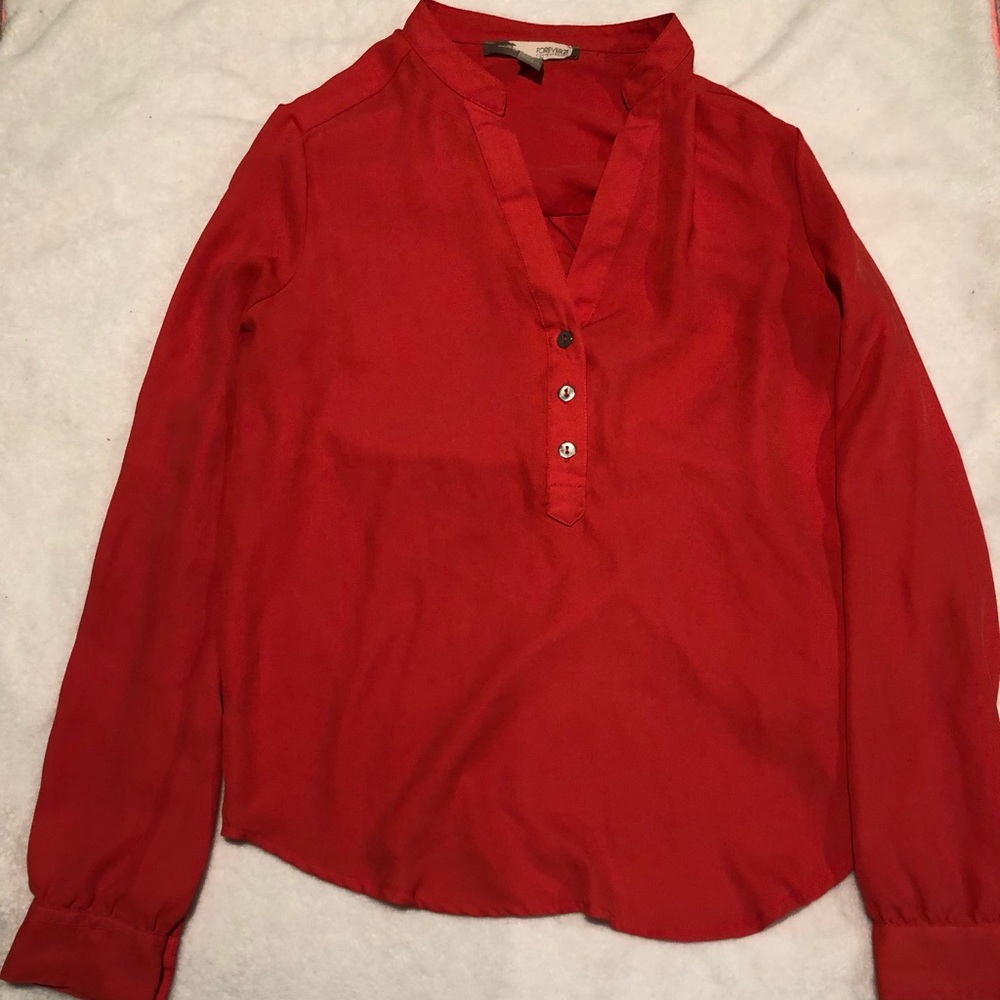 Bright coral blouse